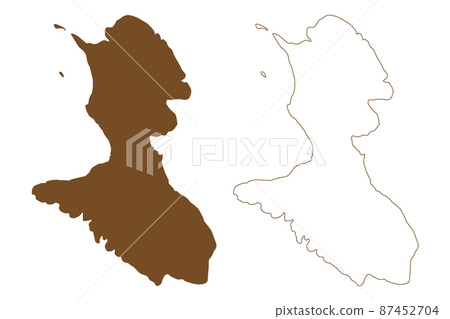 Olib island (Republic of Croatia, Adriatic Sea) map vector illustration, scribble sketch Olib map 87452704