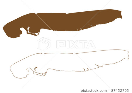 Norderney island (Federal Republic of Germany, East Frisian Islands) map vector illustration, scribble sketch Norderney map 87452705