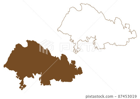 Ulva island (United Kingdom of Great Britain and Northern Ireland, Scotland) map vector illustration, scribble sketch Isle of Ulbha map Ulva island (United Kingdom of Great Britain and Northern Ireland, Scotland) map vector illustration, scribble sketch Isle of Ulbha map 87453019