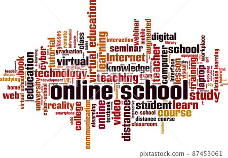 Online school word cloud 87453061