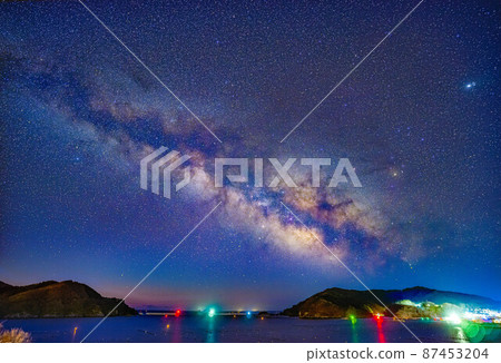 Milky Way rising from Ofunato Bay [Iwate Prefecture] 87453204