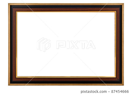 Old Vintage classic Golden Wooden mockup canvas frame 87454666