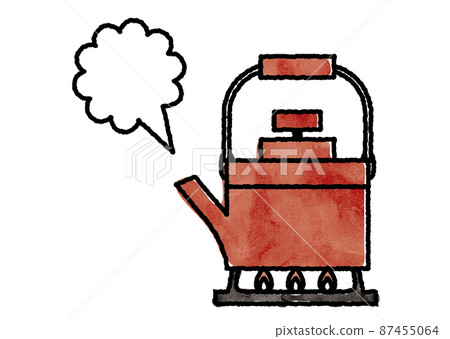 Illustration of a red kettle Illustration of a red kettle 87455064