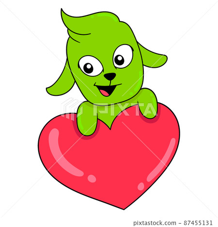 dog is hugging big love for everyone, doodle icon image kawaii dog is hugging big love for everyone, doodle icon image kawaii 87455131