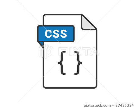 Icon illustration of css extension file Icon illustration of css extension file 87455354