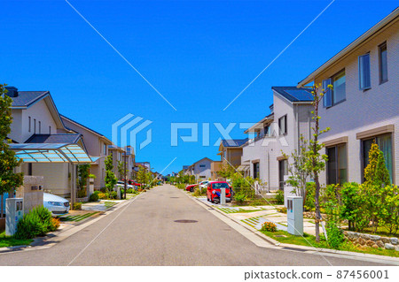 Residential area without telephone pole 87456001