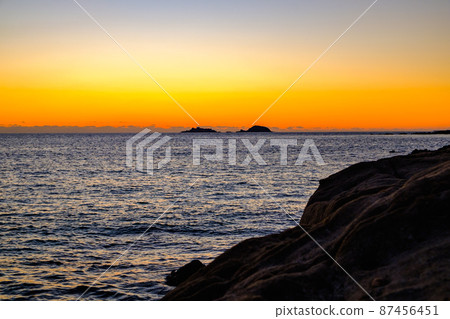 Evening view overlooking Gunkanjima 87456451
