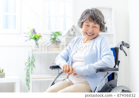 Senior female wheelchair house 87456832