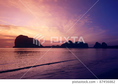 Pak Meng Beach in twilight time 87456862