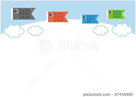 Simple and cute carp streamer family frame swimming in the sky Simple and cute carp streamer family frame swimming in the sky 87456980