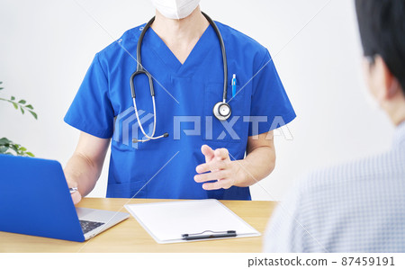 Male doctor consultation without face 87459191