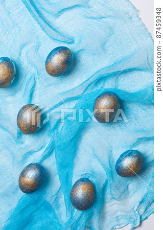 Happy easter time. Bright Easter holiday concept with spring flowers and easter eggs. Colorful Easter eggs background Happy easter time. Bright Easter holiday concept with spring flowers and easter eggs. Colorful Easter eggs background 87459348