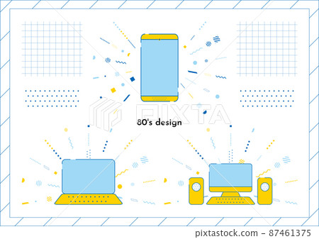智能手機 PC 80 年代幾何設計素材合集 87461375