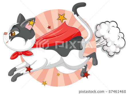A cat superhero on sky background A cat superhero on sky background 87461468