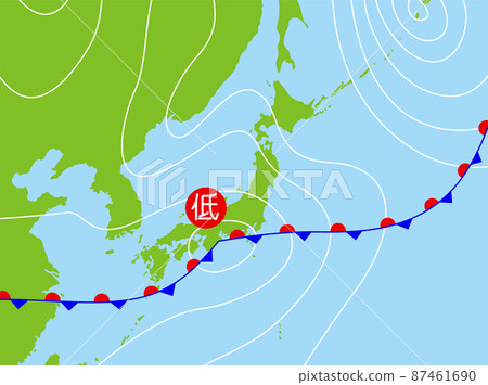 Typhoon pressure distribution map 87461690