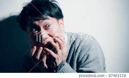 Image of a man suffering from a mental disorder Image of a man suffering from a mental disorder 87463119