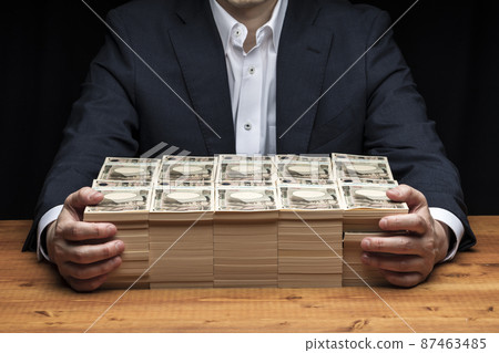A large wad of bills and men A large wad of bills and men 87463485