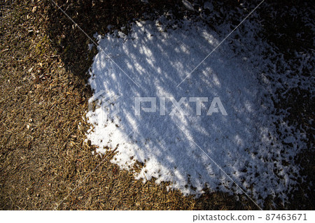 白雪(殘雪)在春天的小徑上停留一段時間 白雪(殘雪)在春天的小徑上停留一段時間 87463671