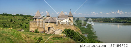 Khotyn fortress in Chernivtsi region of Ukraine 87464732