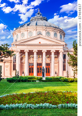 Bucharest, Romania - The Romanian Atheneum, historical building. 87464837