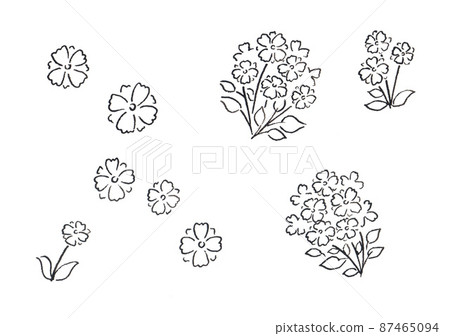 只畫小花材線稿 87465094