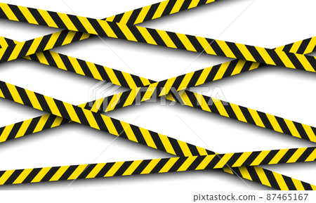 Yellow and black danger cross lines ribbons. Yellow and black danger cross lines ribbons. 87465167