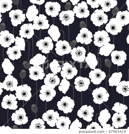 A seamless pattern of poppies. Textile, wallpaper and wrapping paper design. 87465418