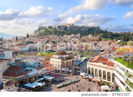Skyline of Athenth with Acropolis hill Skyline of Athenth with Acropolis hill 87465597