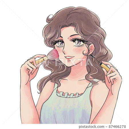 A girl with perfect make-up, a cartoon-style older sister A girl with perfect make-up, a cartoon-style older sister 87466278