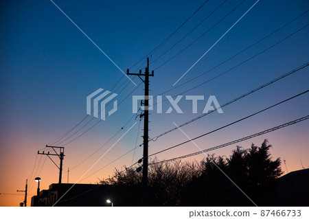 Telegraph pole and sky Telegraph pole and sky 87466733