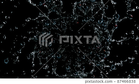 Freeze motion of blueberries in water splash. 87466838