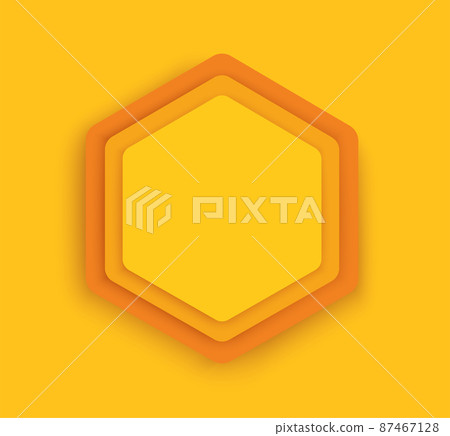 yellow hexagon background template vector 87467128