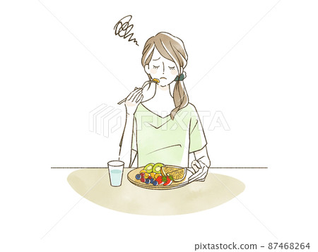 Woman eating fruit 87468264