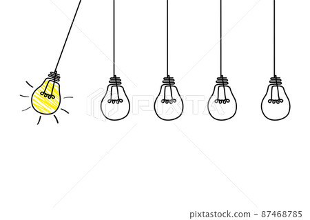 Good idea. Banner light bulb idea concept, creative concept light bulb drawn for stock. Flat style. Vector 87468785