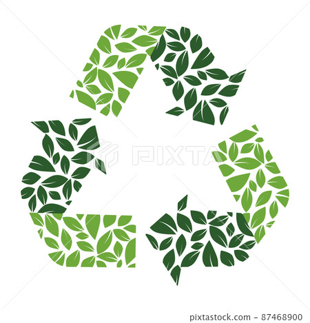 Recycling icon, reuse symbol, garbage reduction and recycling increase. Redesigned with green colors, useful for infographics and labels. Isolated on white background. Vector Recycling icon, reuse symbol, garbage reduction and recycling increase. Redesigned with green colors, useful for infographics and labels. Isolated on white background. Vector 87468900