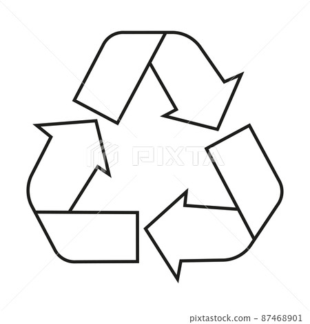 Recycling icon, reuse symbol, garbage reduction and recycling increase. Redesigned with green colors, useful for infographics and labels. Isolated on white background. Vector Recycling icon, reuse symbol, garbage reduction and recycling increase. Redesigned with green colors, useful for infographics and labels. Isolated on white background. Vector 87468901