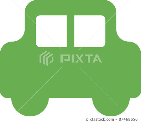 綠色汽車的簡單可愛插圖 87469656