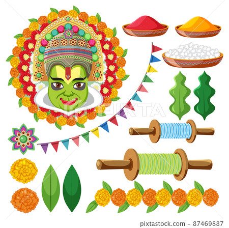 Indian set with god and decorations 87469887