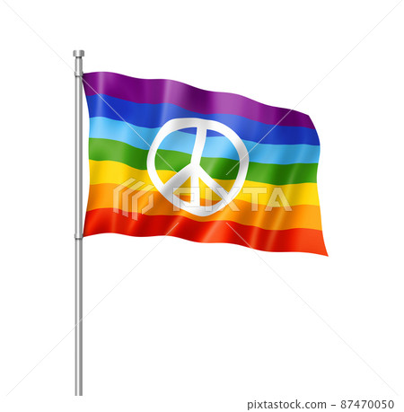 Rainbow peace flag isolated on white 87470050