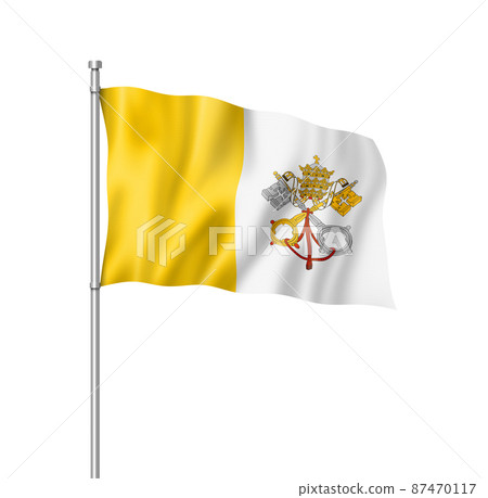 Vatican City flag isolated on white 87470117