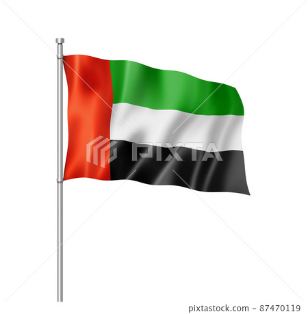 United Arab Emirates flag isolated on white 87470119
