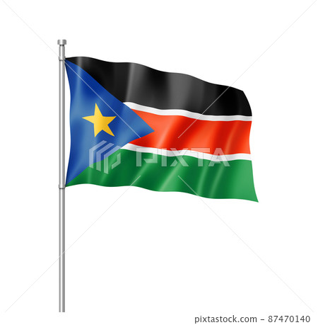 South Sudan flag isolated on white 87470140