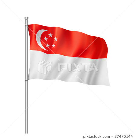 Singaporean flag isolated on white 87470144