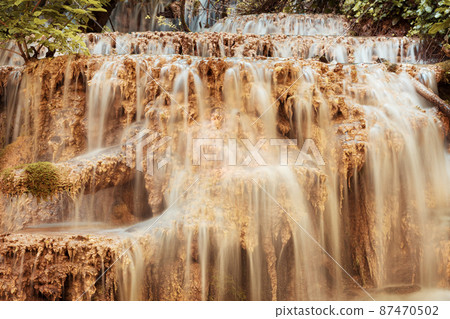 Spring view, Krushuna waterfalls, Bulgaria 87470502