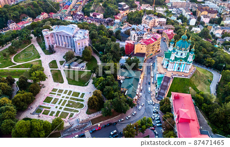 Historical Museum and St Andrew Church in Kiev, Ukraine Historical Museum and St Andrew Church in Kiev, Ukraine 87471465