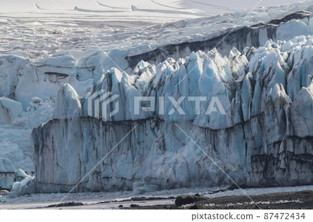 Antarctic glacier and mountains, south pole 87472434