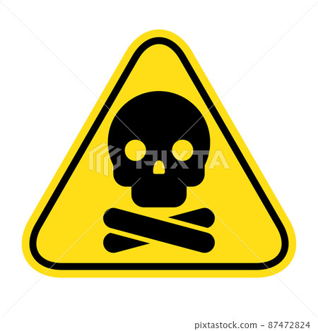 Skull and bones icon. Attention poison. Toxic hazard symbol Skull and bones icon. Attention poison. Toxic hazard symbol 87472824