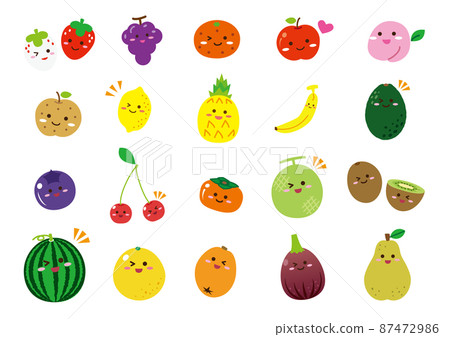 Fruit character set without lines Fruit character set without lines 87472986
