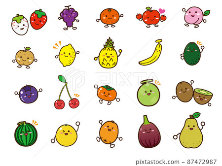 Fruit character set with line 87472987