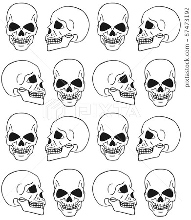 Vector seamless pattern of hand drawn human skull Vector seamless pattern of hand drawn human skull 87473192